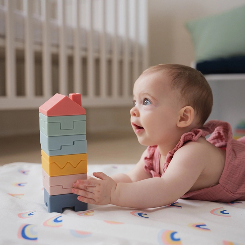 Baby to love,寶寶的第一組建造積木組的實拍圖