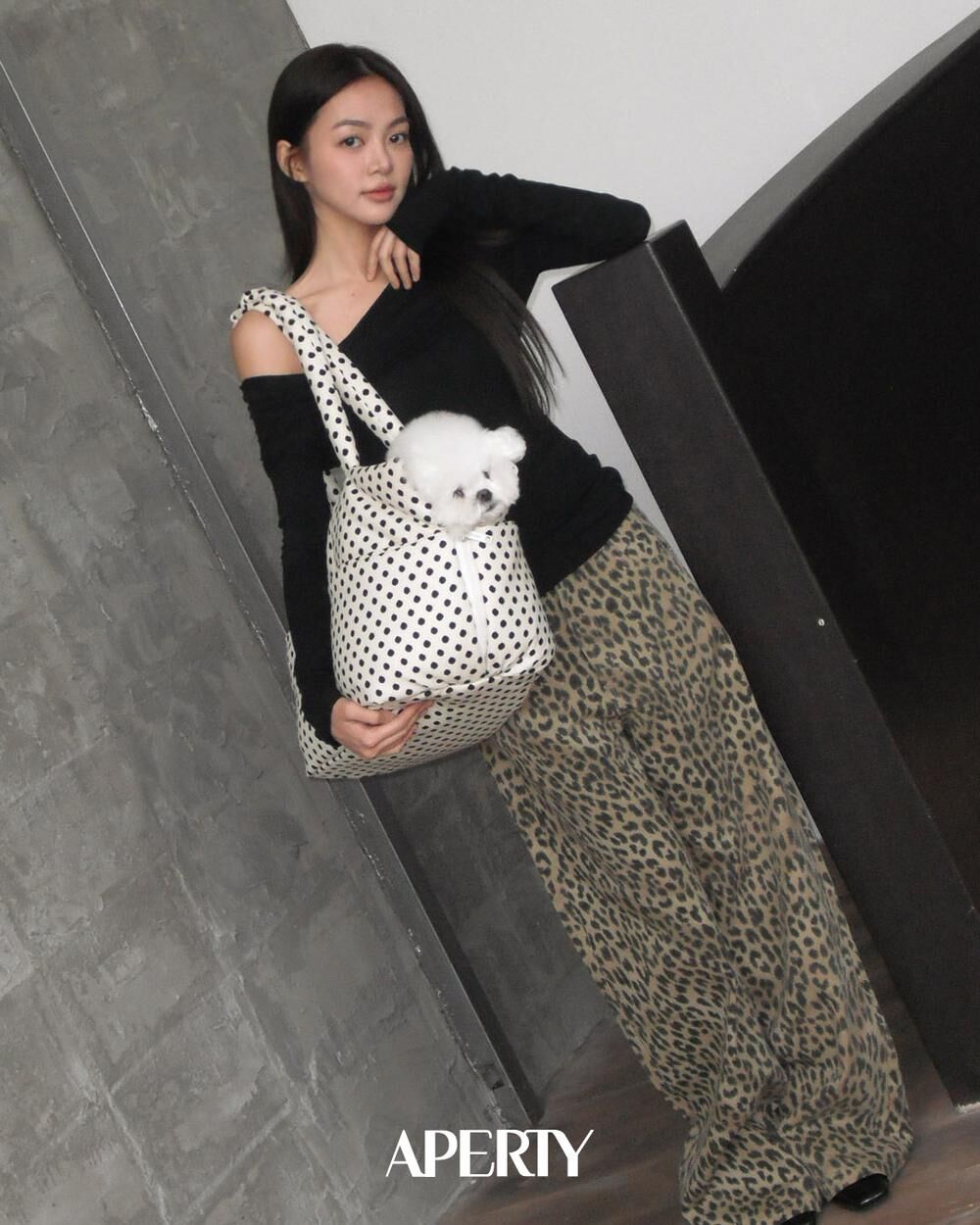 Aperty 扇貝翻玩提袋＿象牙點點