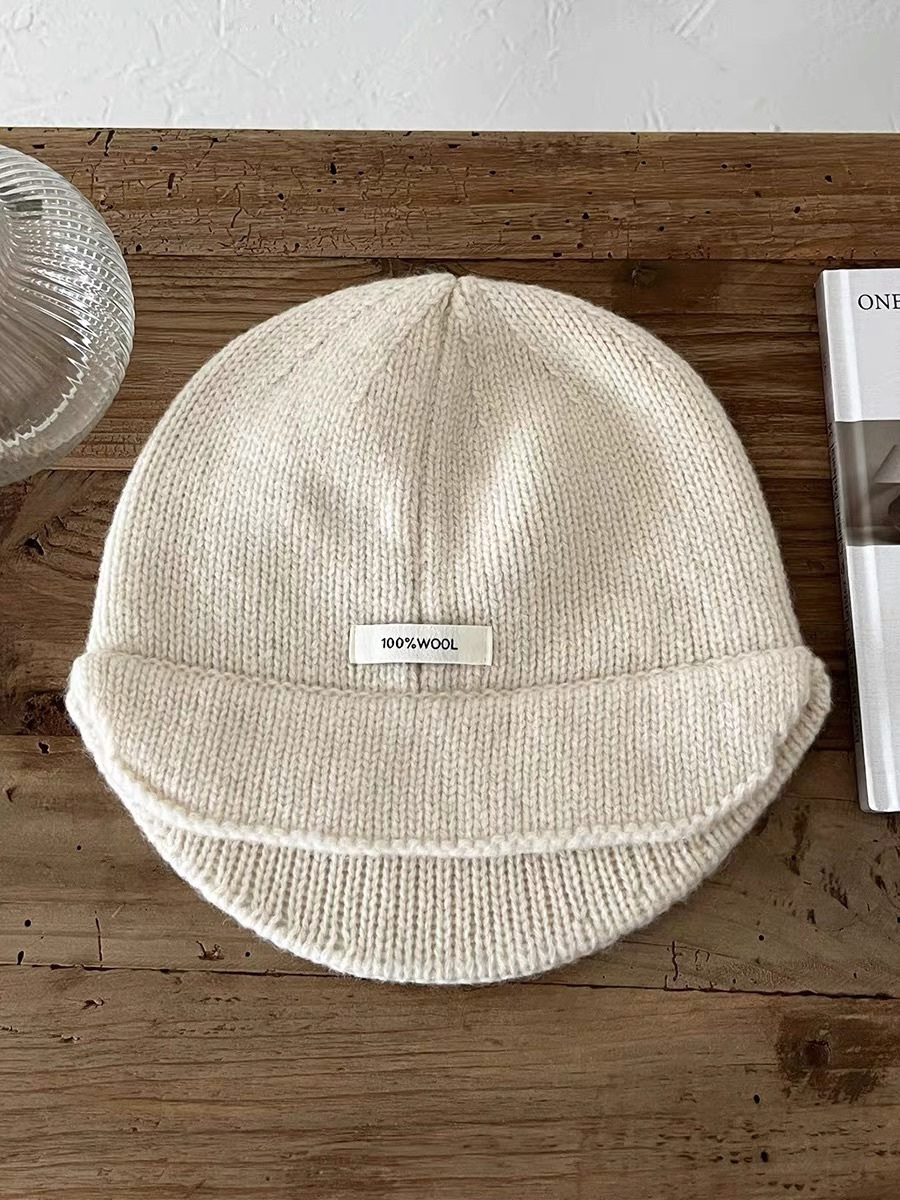 小標籤100%羊毛針織毛帽