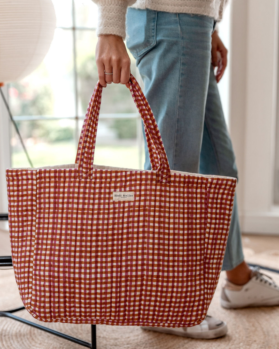 泰拉駝棕混桃紅 | 托特包