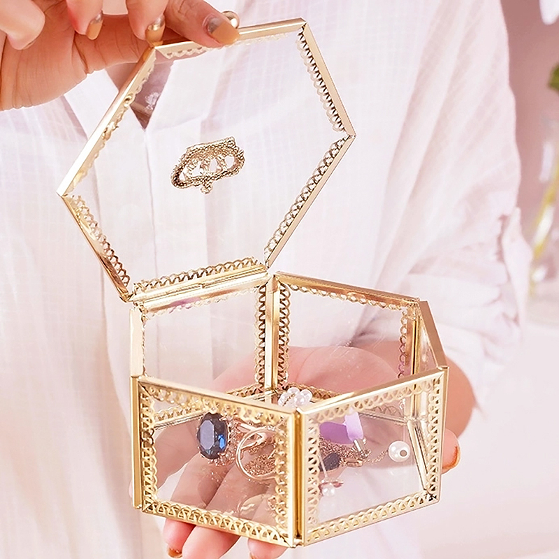 六角玻璃盒｜首飾盒【九運提升運氣】送天然晶粒鹽｜奇門遁甲法寶｜可擺放10年