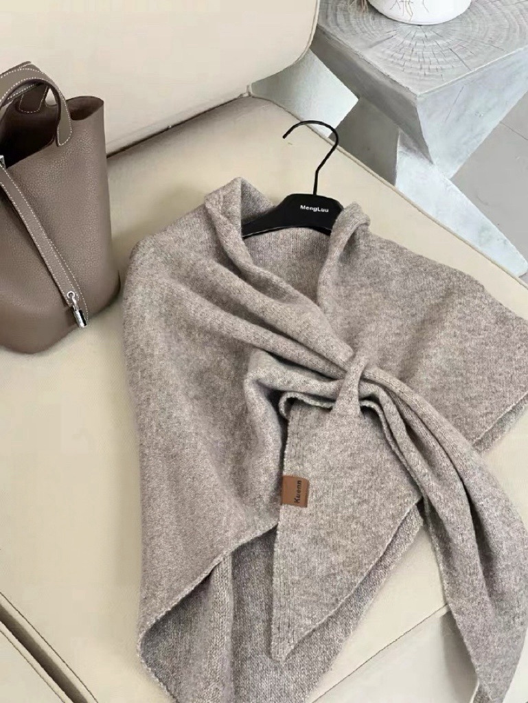 小標柔軟羊絨披肩圍巾/四色