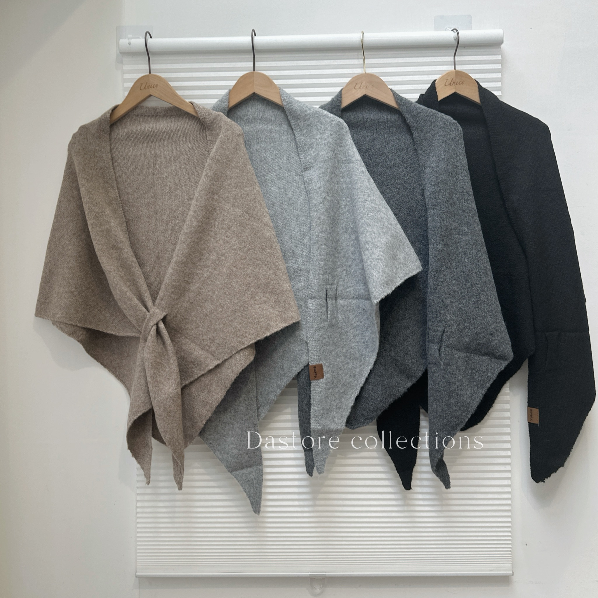 小標柔軟羊絨披肩圍巾/四色