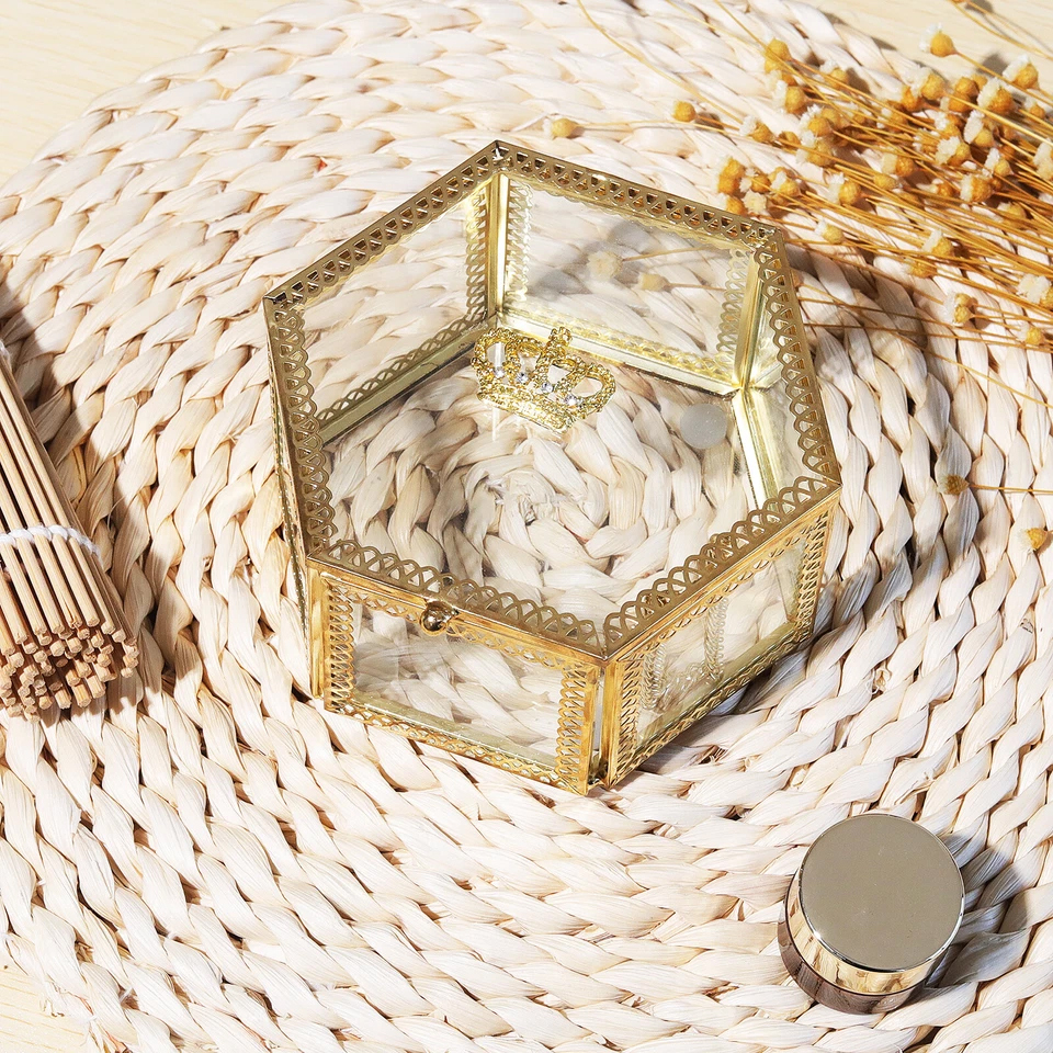 六角玻璃盒｜首飾盒【九運提升運氣】送天然晶粒鹽｜奇門遁甲法寶｜可擺放10年