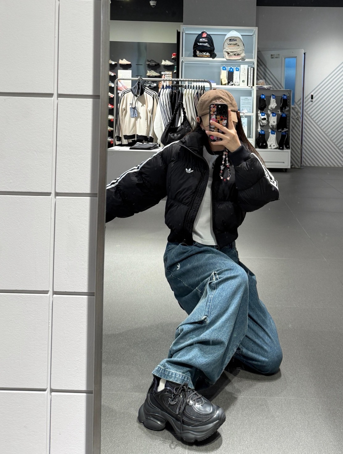 Adidas Originals Adicolor Puffer Jacket | Cropped Oversized Down Coat (Black) | Pre-Order