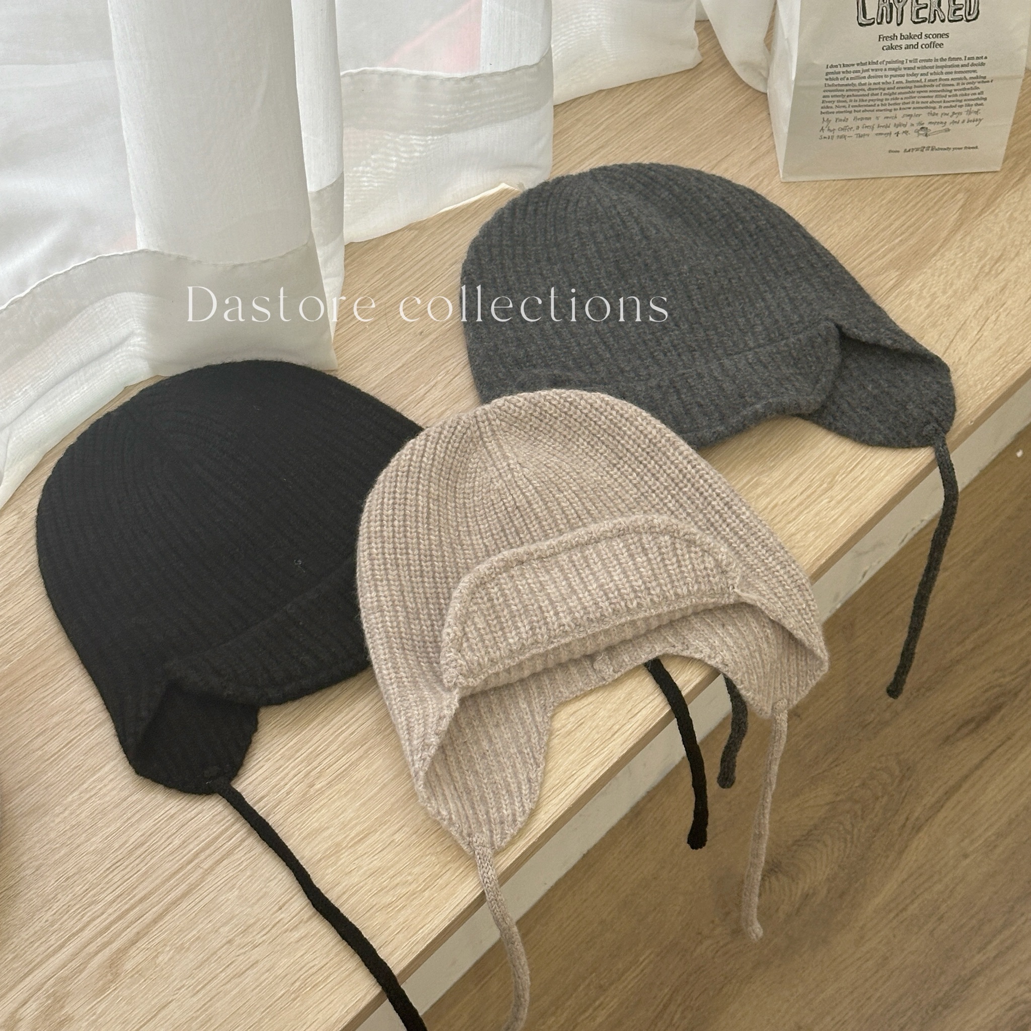 100%WOOL羊毛針織拉法帽/