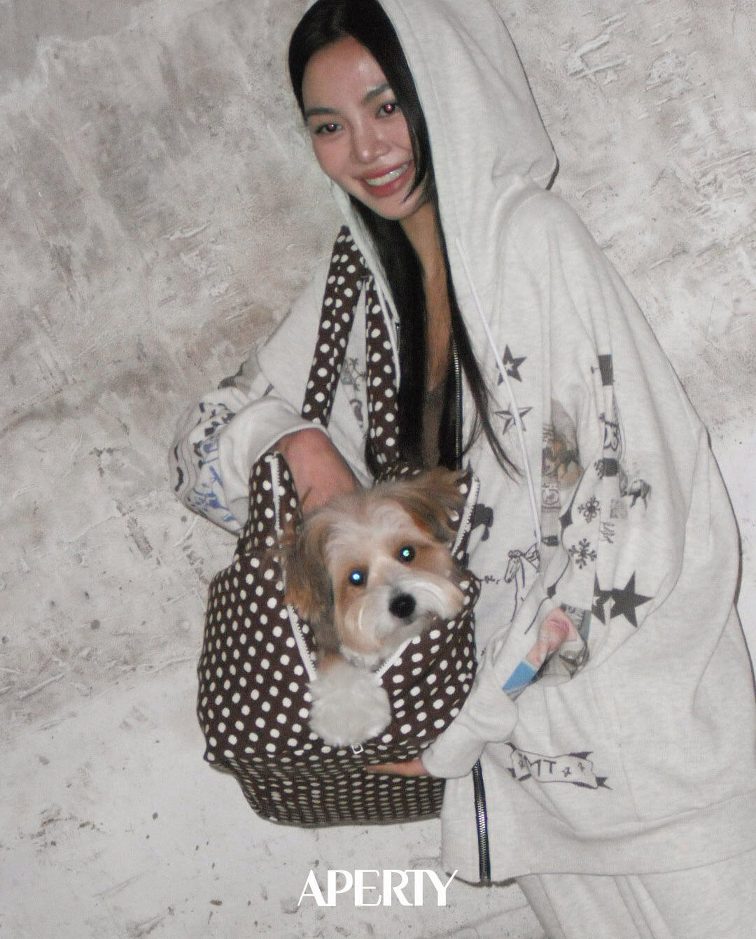 Aperty 扇貝翻玩提袋＿摩卡點點