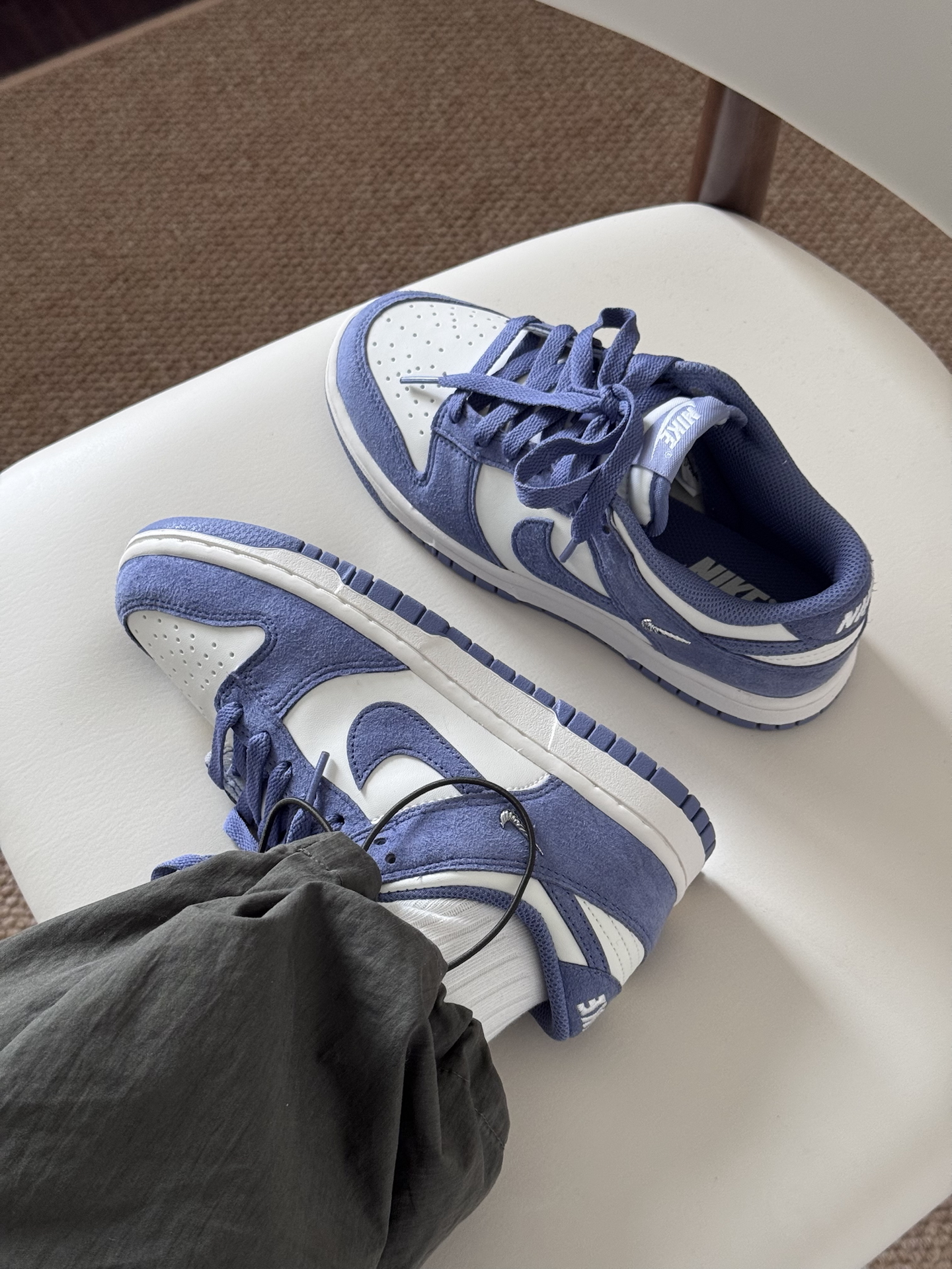 代購-Nike Dunk Low 小銀勾 麂皮 復古 低筒 霧籃