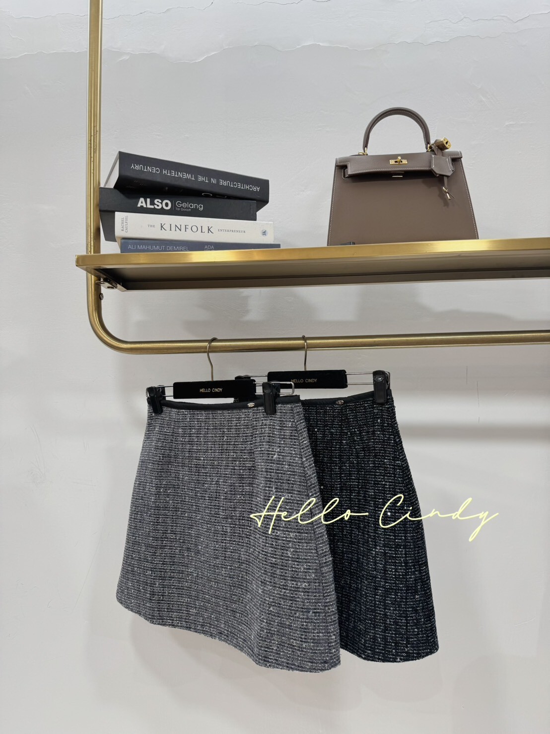 B11037 Cindy大推自留款～超顯瘦小香風微亮片A字短褲裙