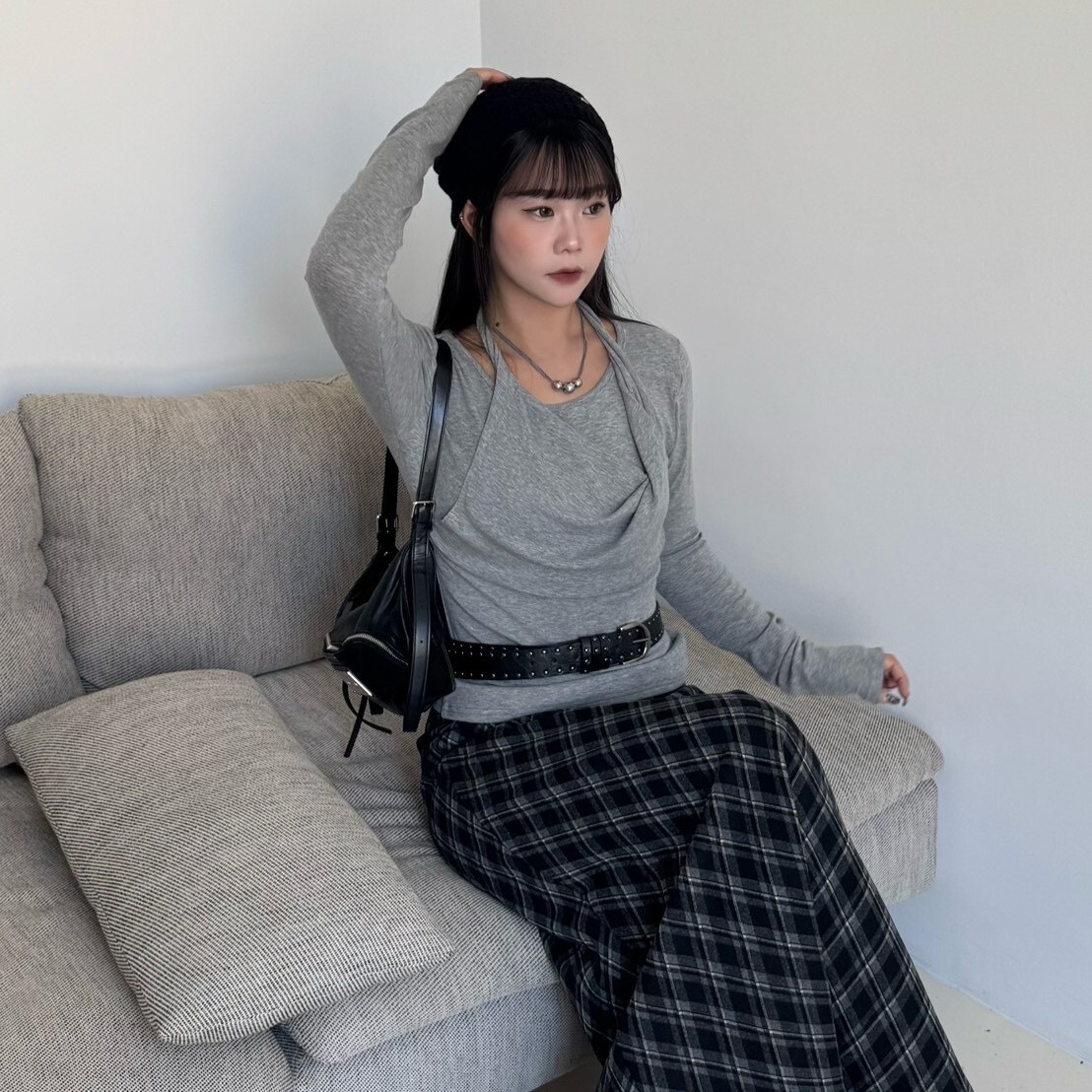 純愛灰姑娘 不修邊盪領假兩件上衣