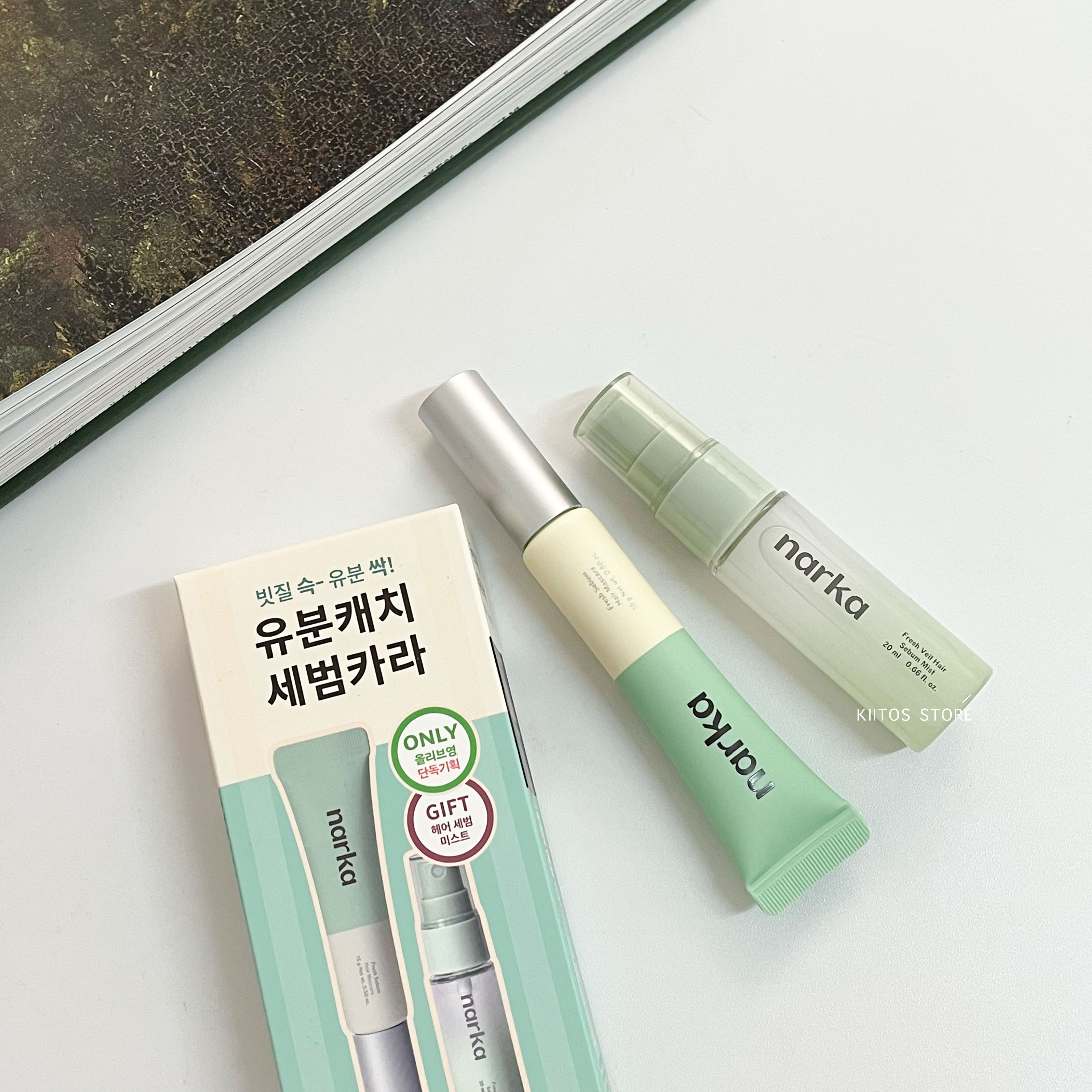 【現貨】Narka Fresh Sebum Hair Mascara 清爽控油瀏海梳 + 頭髮噴霧 碎髮整理控油定型膏