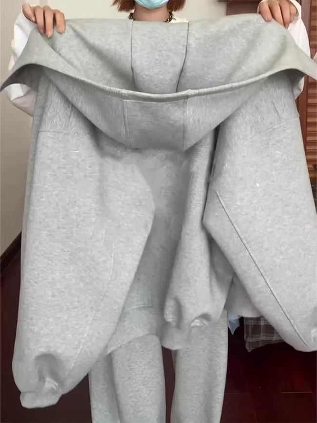 超大帽子寬鬆厚刷毛外套-超值優惠 現貨M