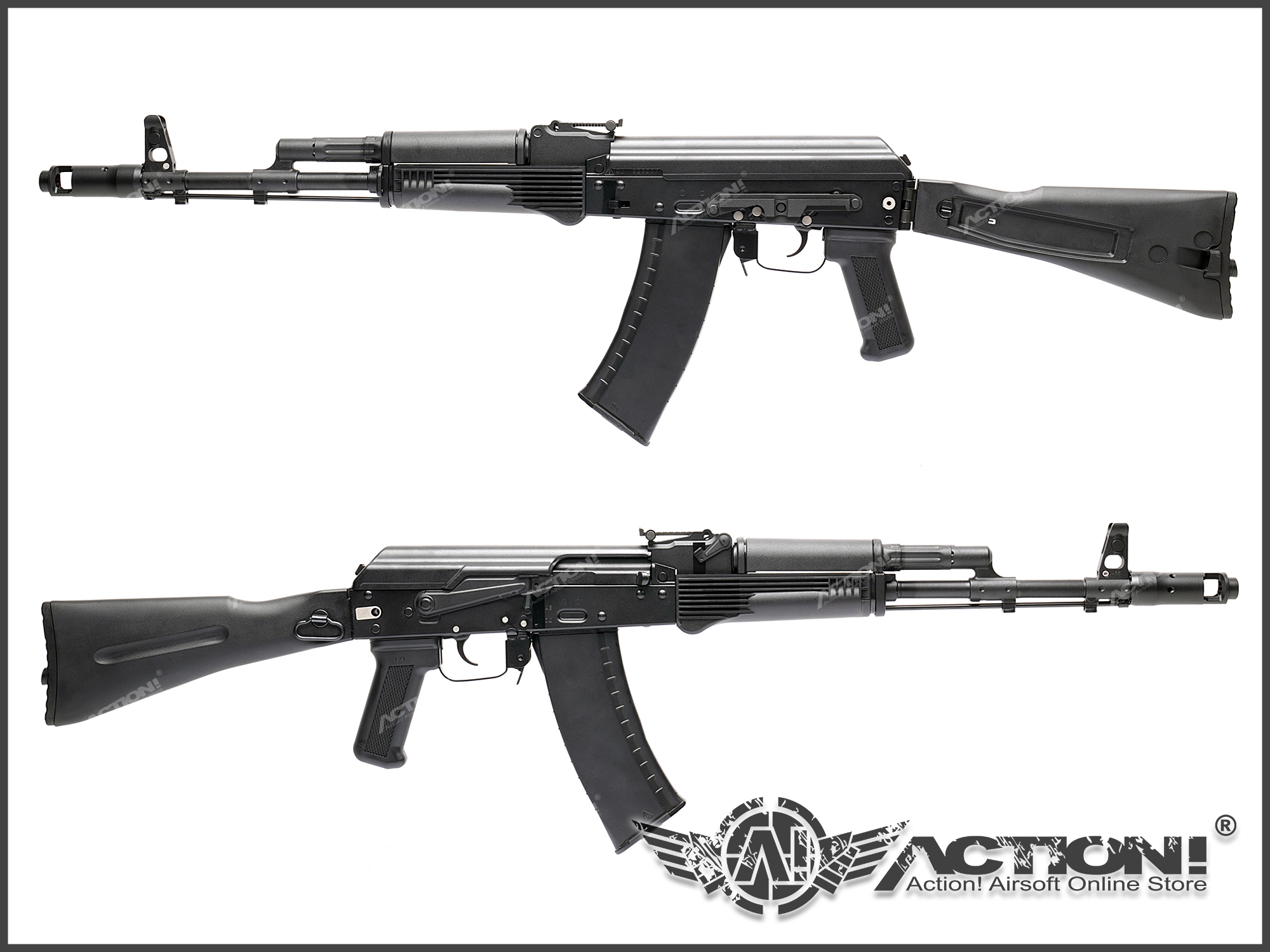 Golden Eagle Tactical AK74 Airsoft AEG Rifle w/ LE Stock - BLACK | Airsoft  Megastore, image size:2000x1500