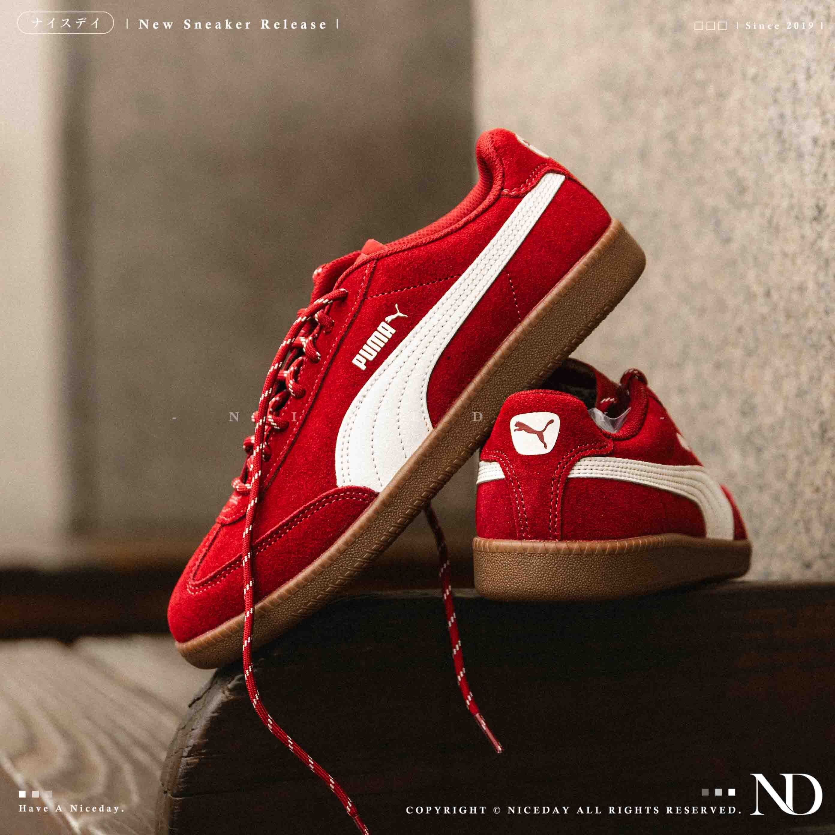 NICEDAY 代購 Puma 9-T SUEDE 紅 玫瑰 紅白 白紅 麂皮 焦糖底 男女鞋 406756-04