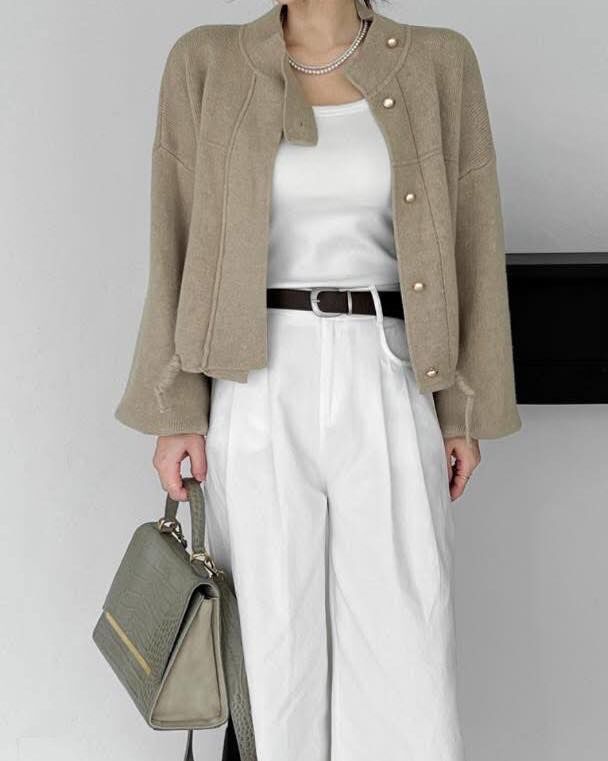 【質感超好的立領羊絨針織外套】（現貨）