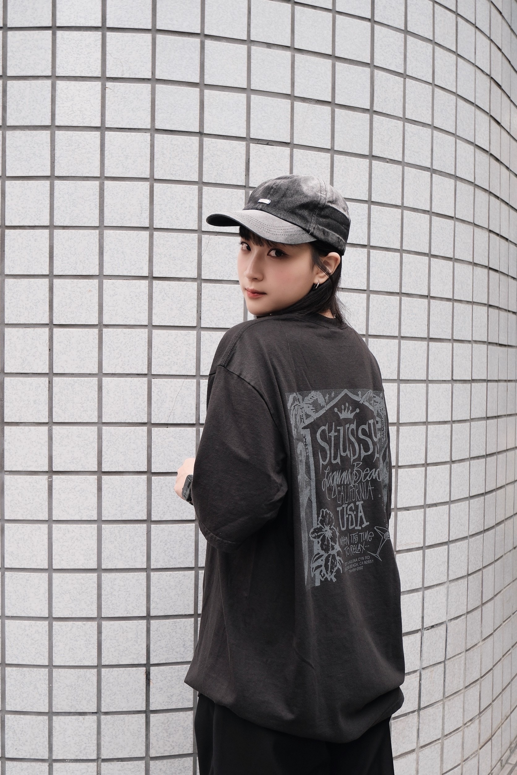 STUSSY BEACH HOUSE TEE PIGMENT DYED 海灘 房子 皇冠 水洗 短T