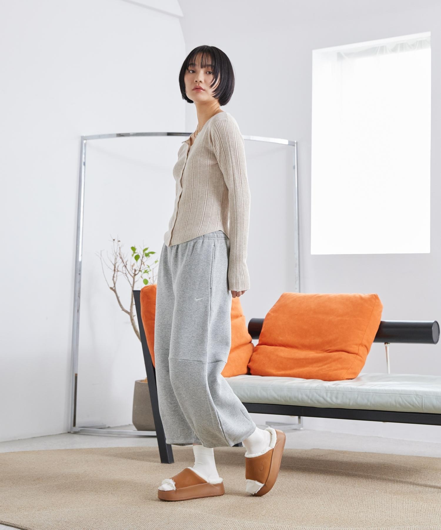 NIKE CALM ELEVATION FUR 絨毛 軟厚底 增高 拖鞋 保暖 焦糖棕 女鞋 HV8560-200 / 預購