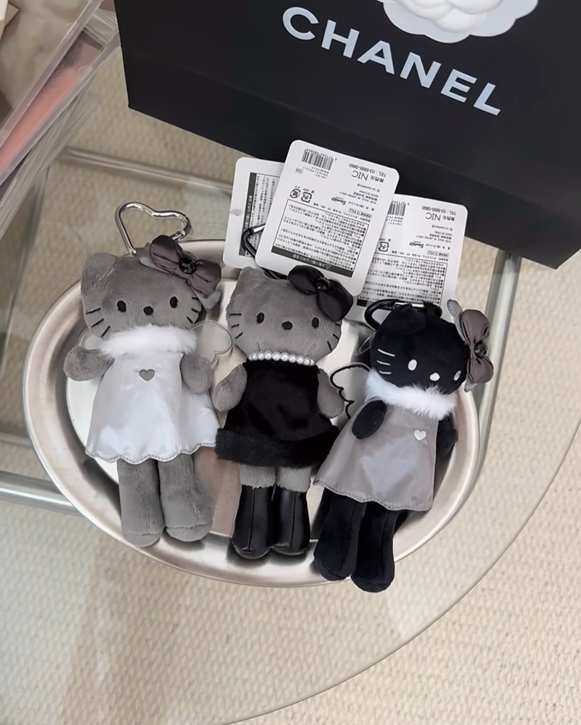 代購-<日本限定>Hello Kitty 長腿Kitty Black Angel 天使 黑白