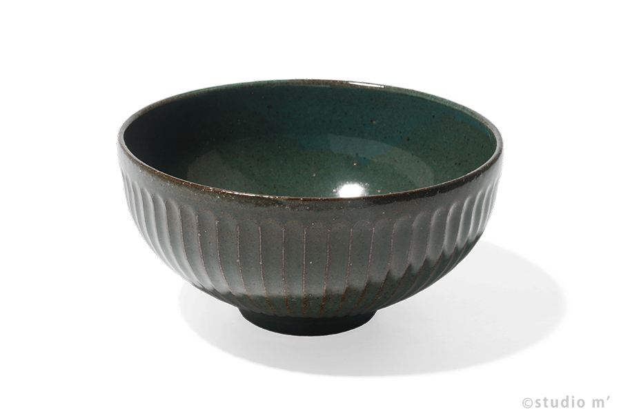 STUDIO M' - Solum 刻紋圓碗 / L / 藍鼠