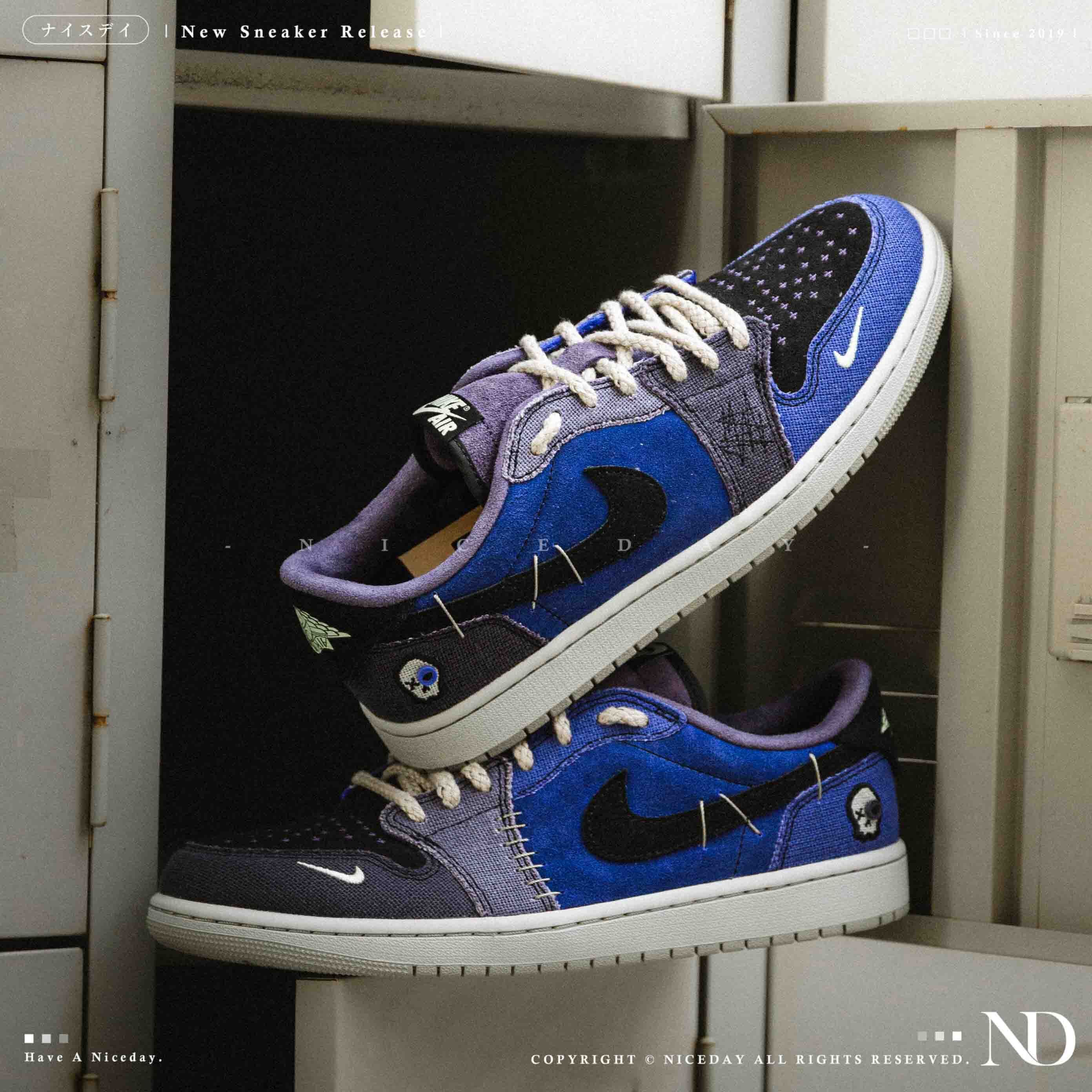 NICEDAY 代購 Air Jordan 1 Low x Zion 錫安 胖虎 巫毒娃娃 巫術 藍色 拼接 聯名 IH2309-500
