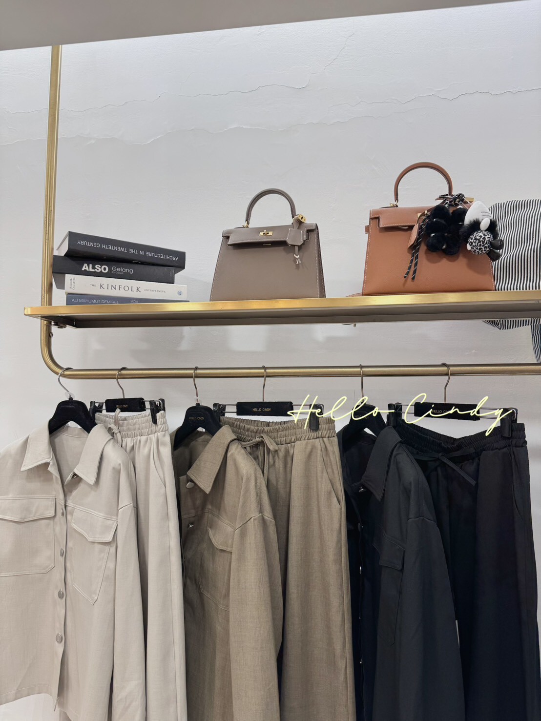 B11004 超顯瘦俐落的卡其襯衫外套+綁帶寬褲組