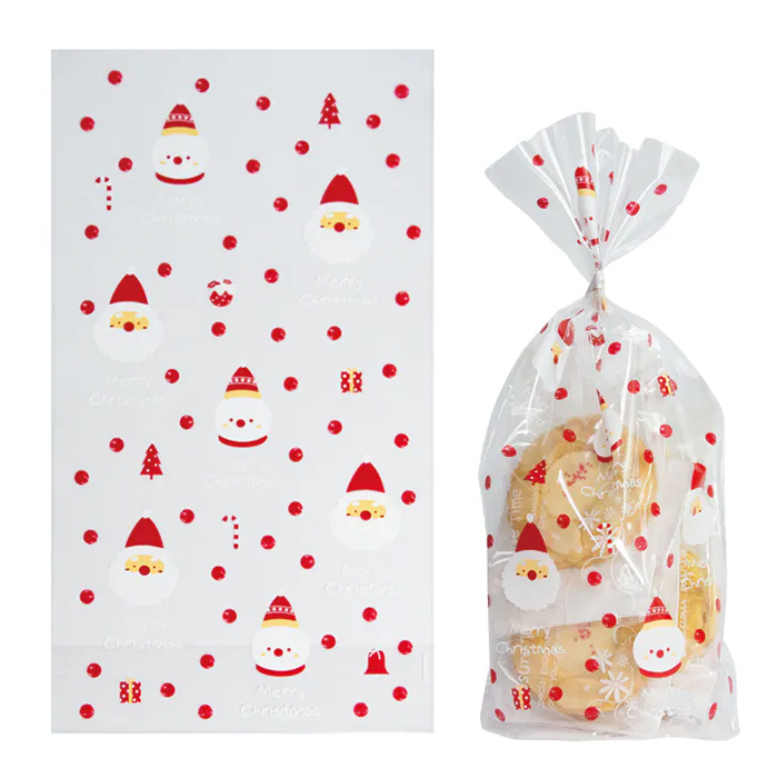 OPP立體糖果袋 聖誕 聖誕點點 100入/包 14*25cm【4-151425-25】