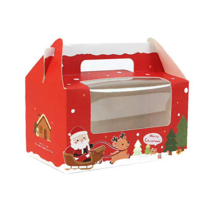 食品提盒 6K 鏤空 聖誕奇遇 10入/包 16.5*9.2*9cm【3-2914408】