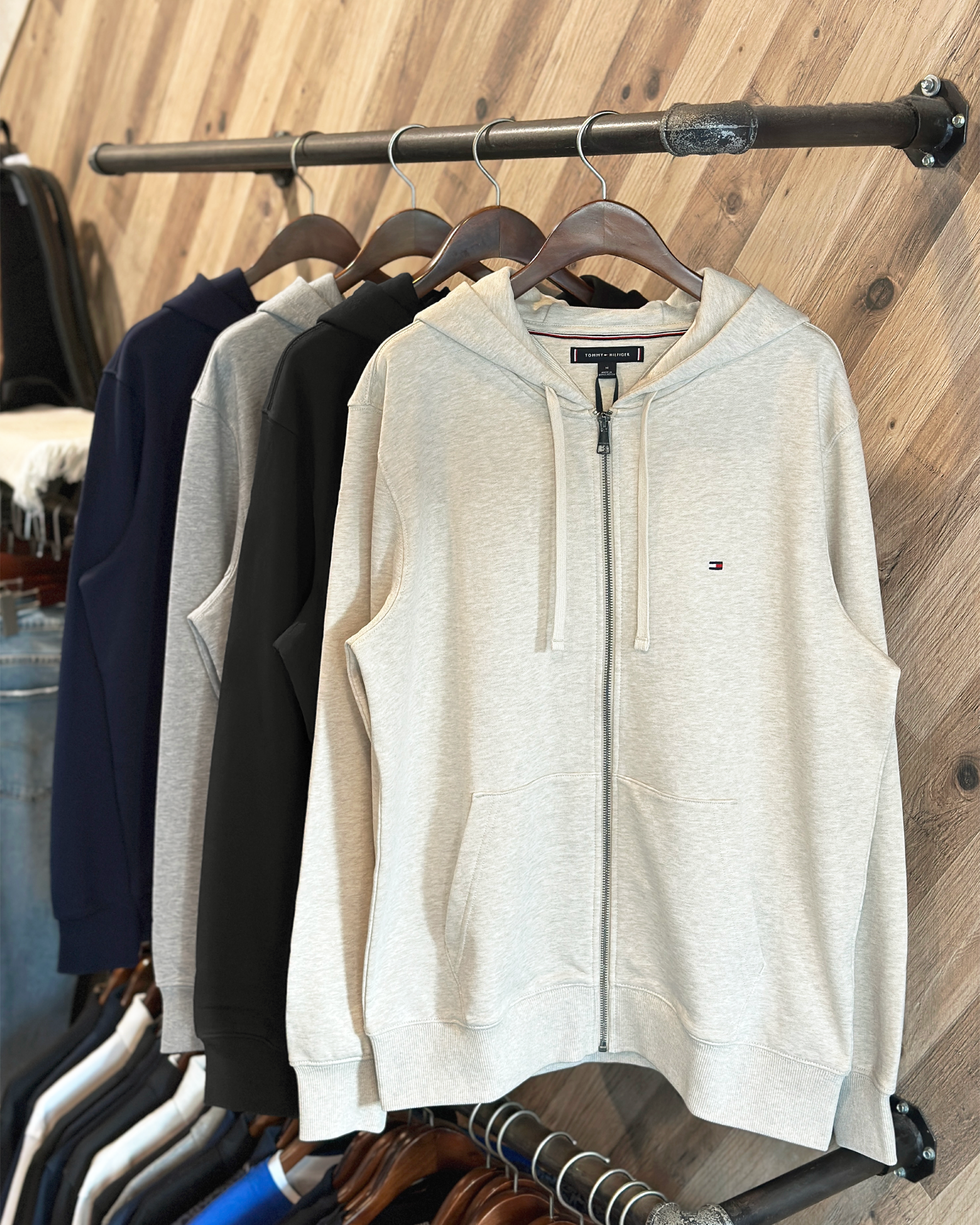 Tommy Hilfiger 扁繩 毛巾布 素面 連帽外套 棉外套