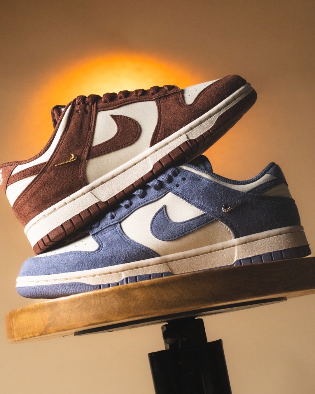 代購-Nike Dunk Low 小金勾 麂皮 復古 低筒 紅褐