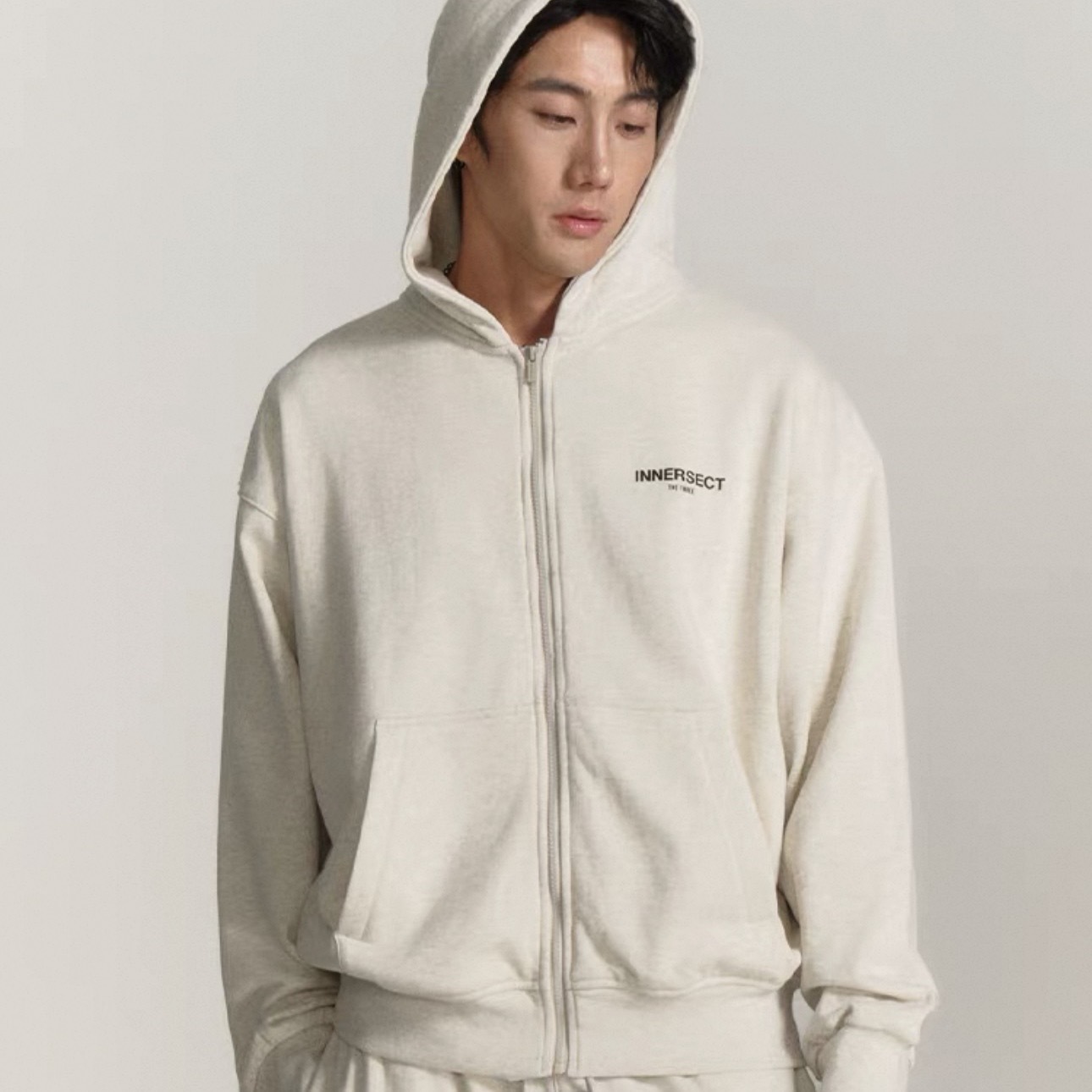 INNERSECT 三生萬物 字母 重磅開衫外套 重磅 拉鍊 潮牌 寬鬆休閒 INN24FWTHD113