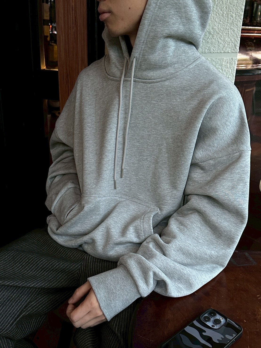 《S.V》500G重磅刷毛短寬帽T