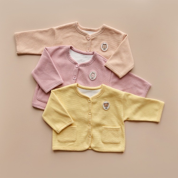 25F/W DTD綿綿短絨華夫格系列-口袋開襟衫