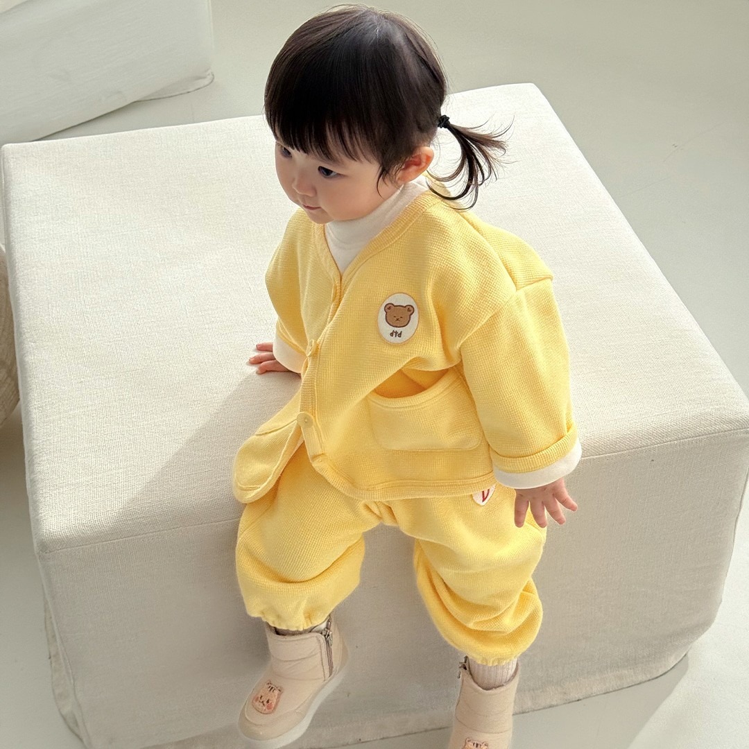 25F/W DTD綿綿短絨華夫格系列-口袋開襟衫