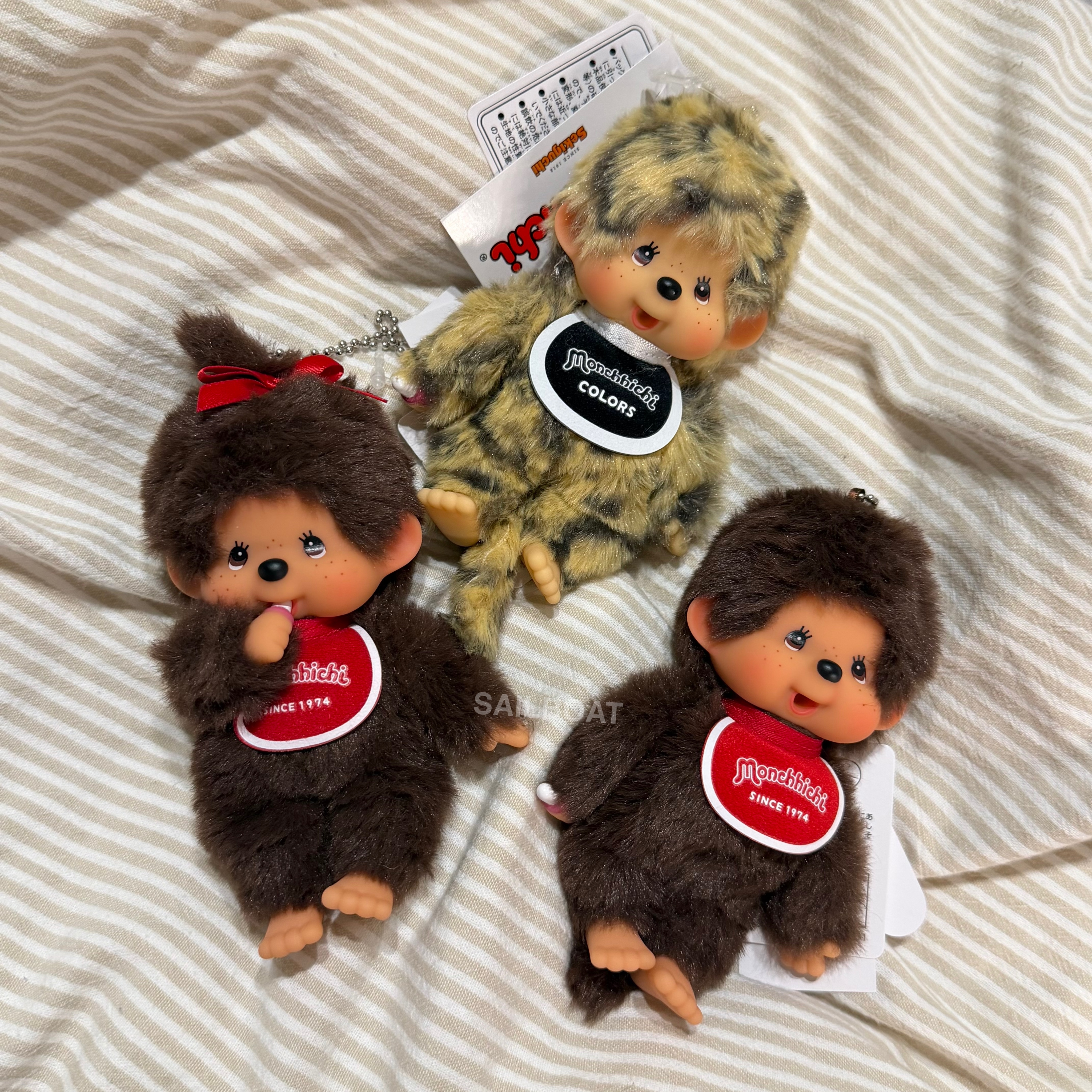 #預購 Monchhichi 蒙奇奇 吊飾 娃娃 豹紋 男孩 女孩 大頭