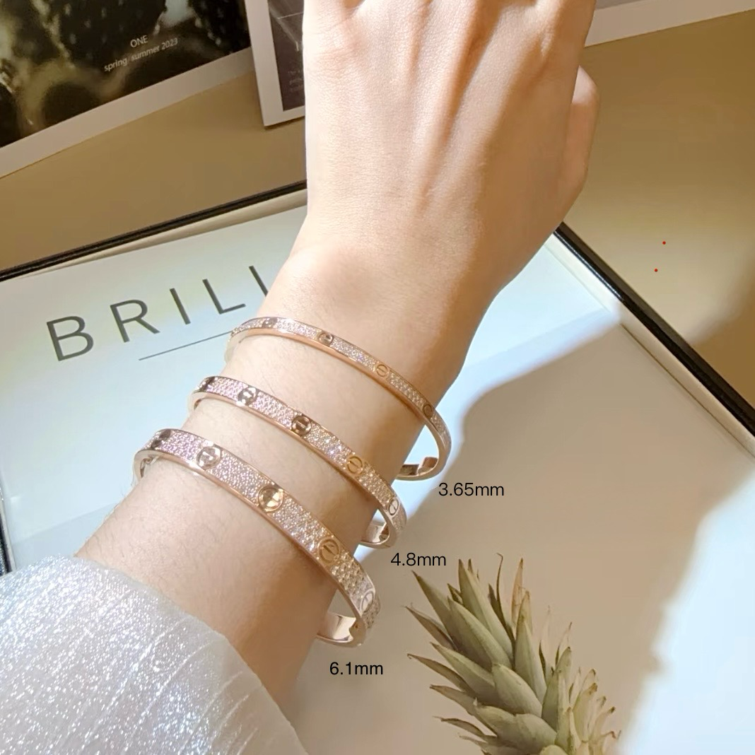 【中版4.8mm】18k ct”Love滿天星鑽釘高奢定製手鐲