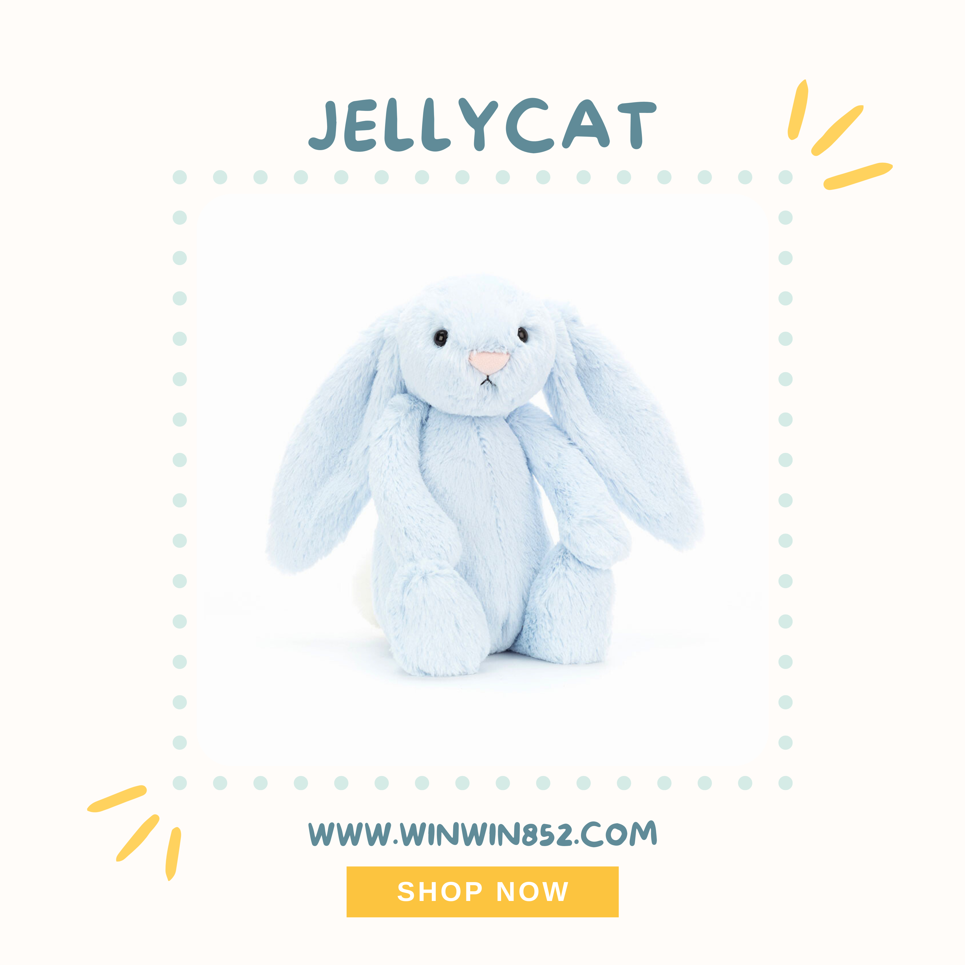 Jellycat Bashful Blue Bunny 31cm