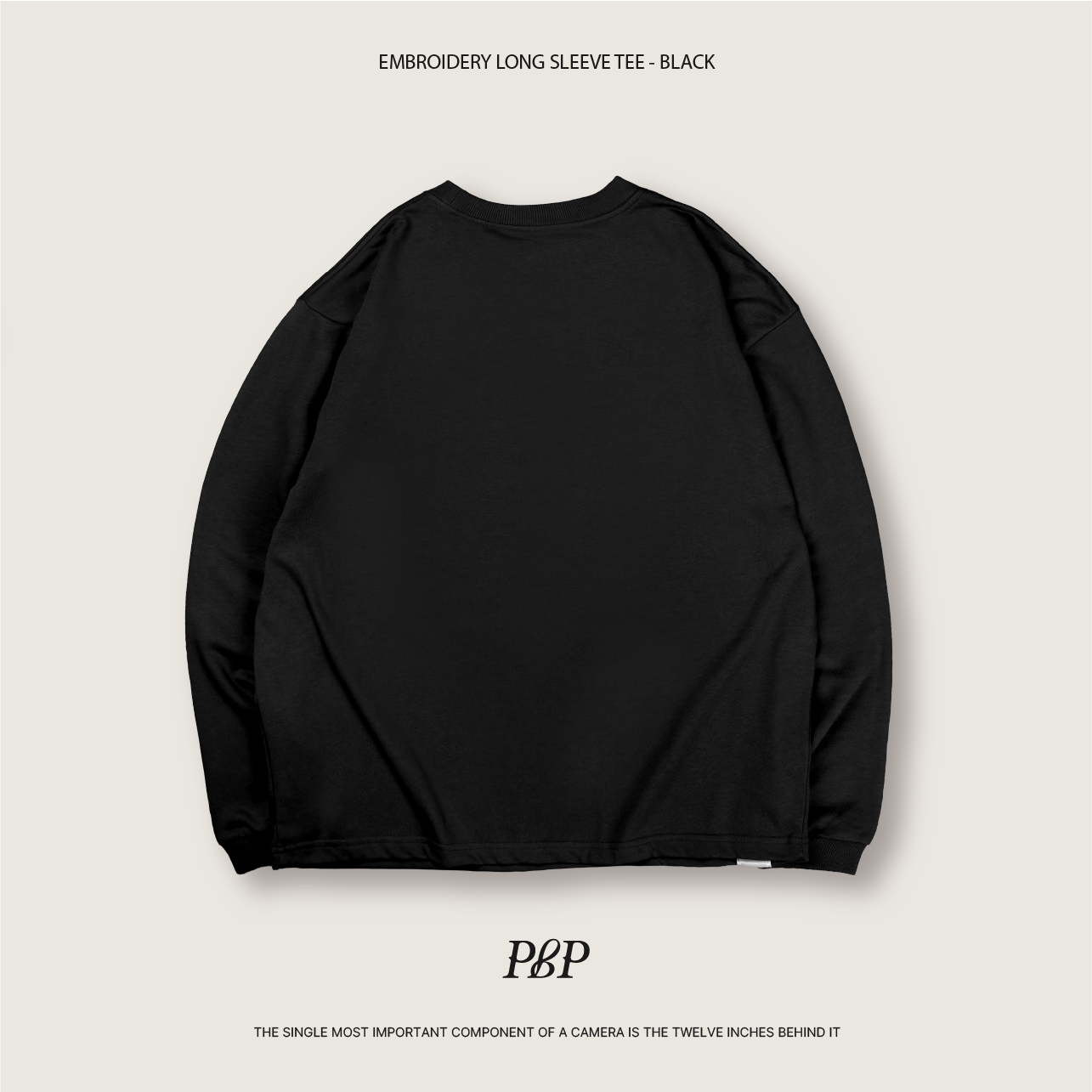 P.B.P - EMBROIDERY LONG SLEEVE TEE  - BLACK