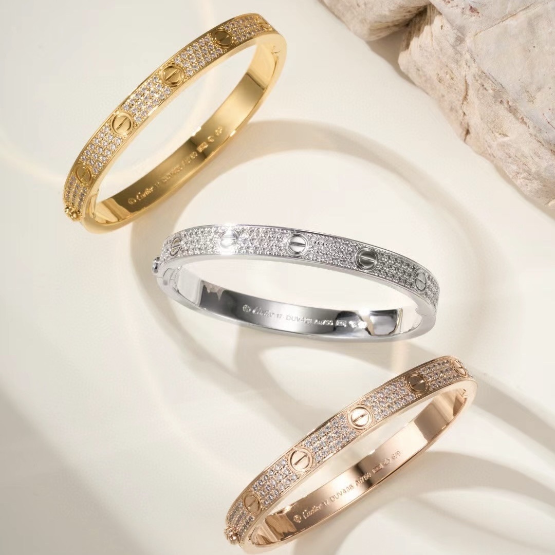 【中版4.8mm】18k ct”Love滿天星鑽釘高奢定製手鐲