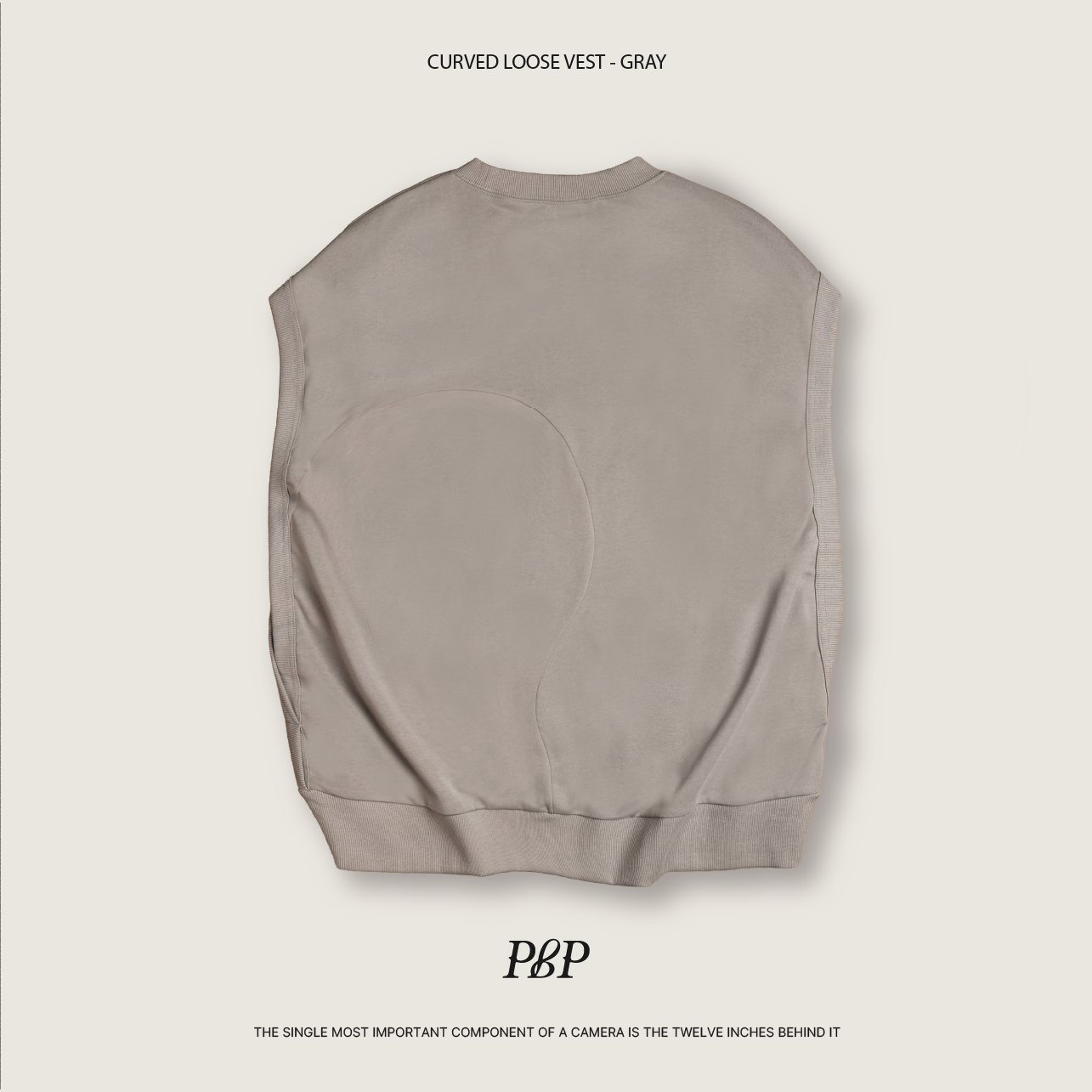 P.B.P - CURVED LOOSE VEST  - GRAY