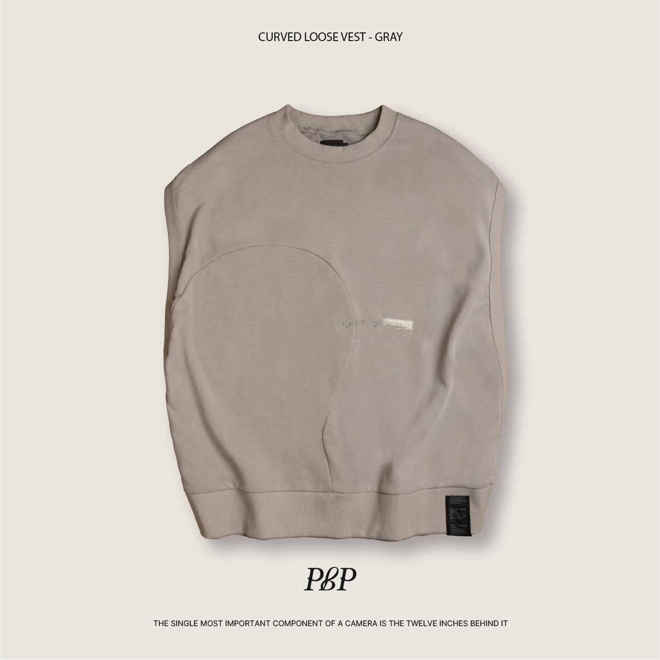 P.B.P - CURVED LOOSE VEST  - GRAY