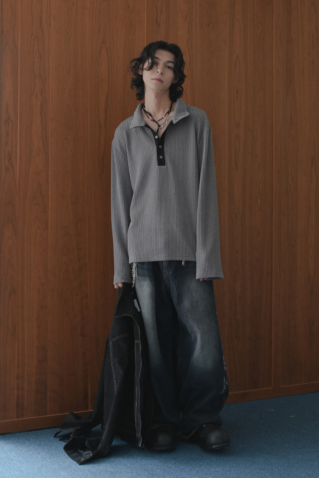 High Neck Half Placket Long Sleeve #上衣 （Ｌ售完不補）