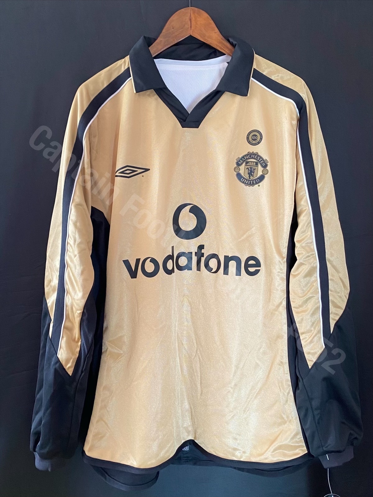 (全新有牌) 曼聯 2001-2002 Umbro 百周年作客長袖球衣