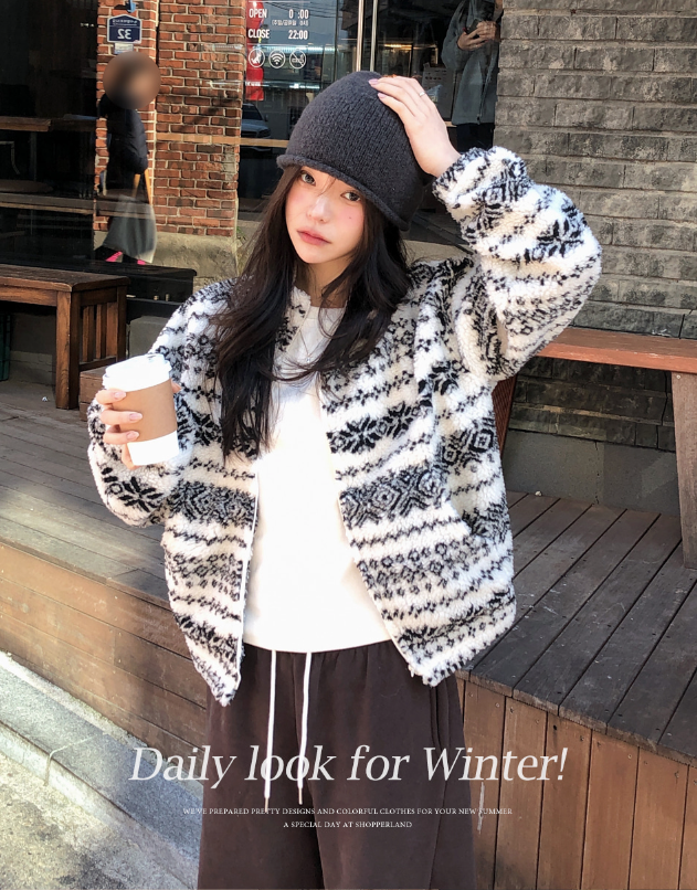 秋冬預訂｜Ruston 雪花圖案抓絨外套