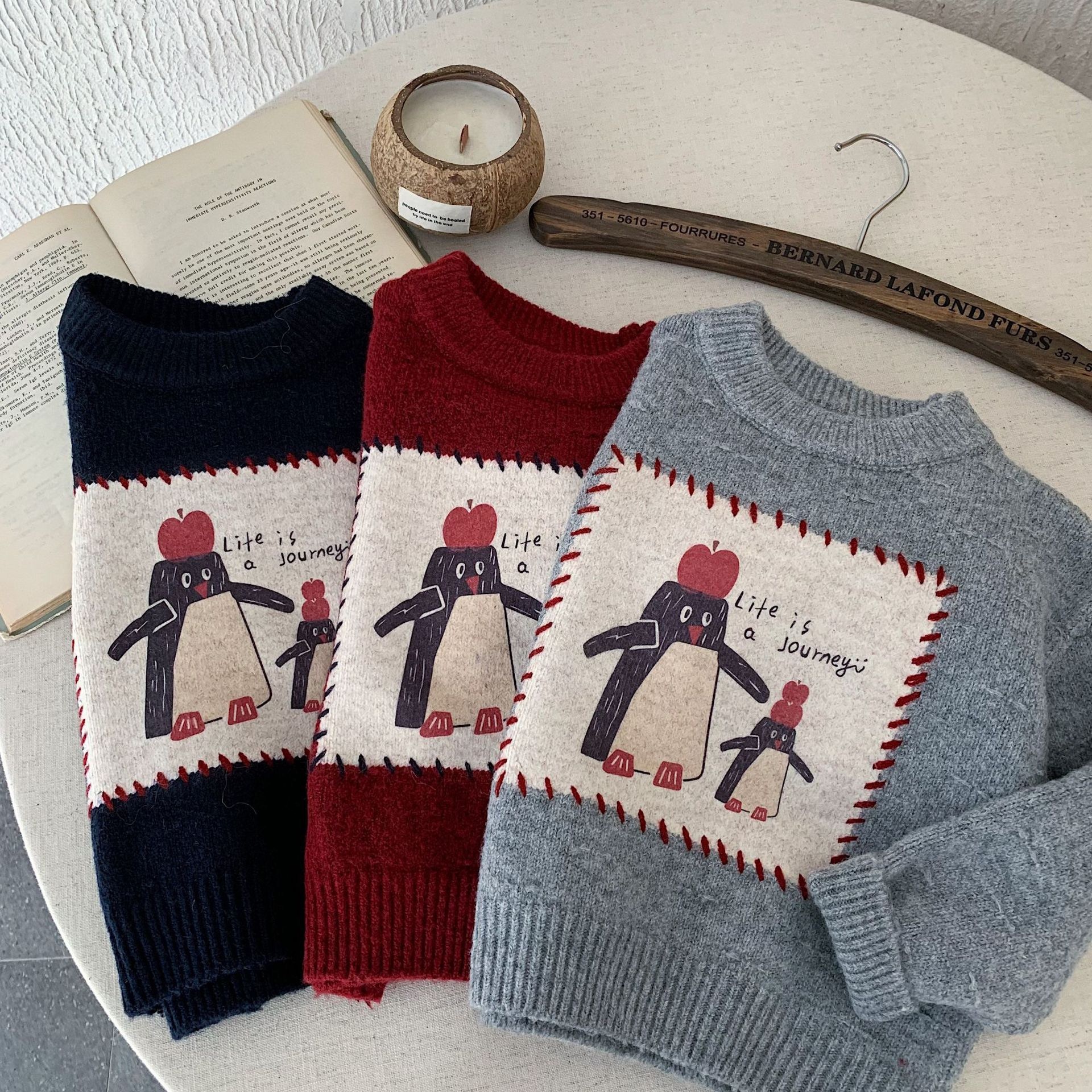 可愛企鵝加厚毛衣