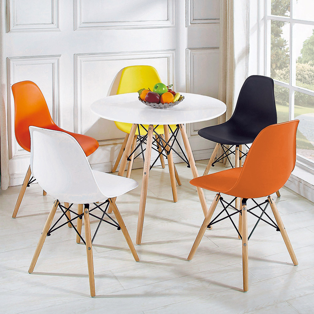 喬克北歐復刻款餐椅經典休閒椅實木腳造型單椅 4色可選(四入組合)