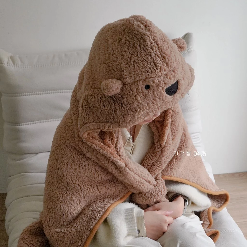 小熊羊羔毛披肩冷氣毯 三色售