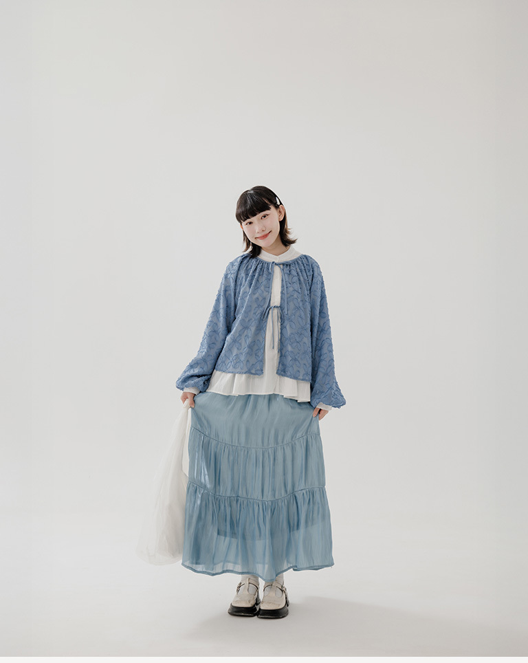 Marshmallow Glossy Cut Flare Maxi Skirt (Sold in three colors: M/L/XL)【03021684】in stock+pre-order