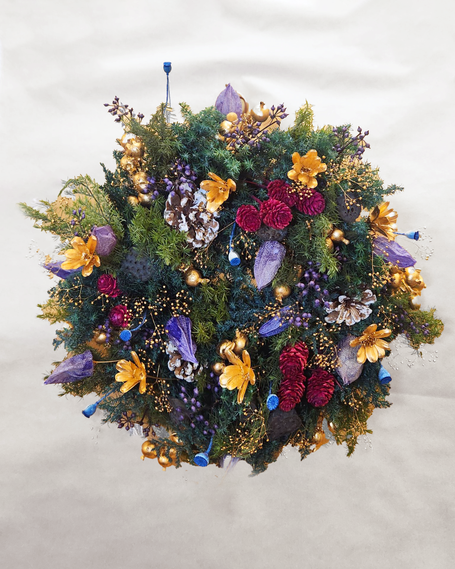 【懶人花材包】華麗聖誕花圈🎄