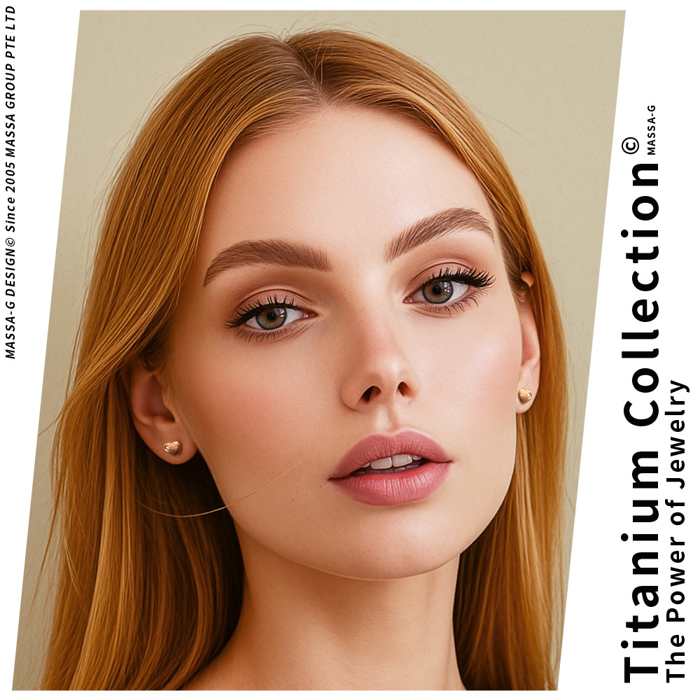 MASSA-G【HEART】心型純鈦造型耳環(一對)