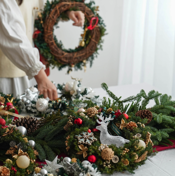 【 新鮮 】Tiffeny 聖誕花圈 S - M